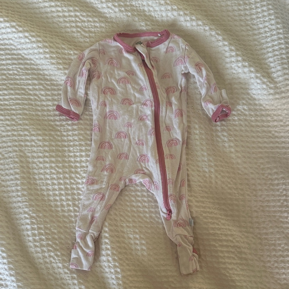 Cozy Pink Rainbow Footie for Kids